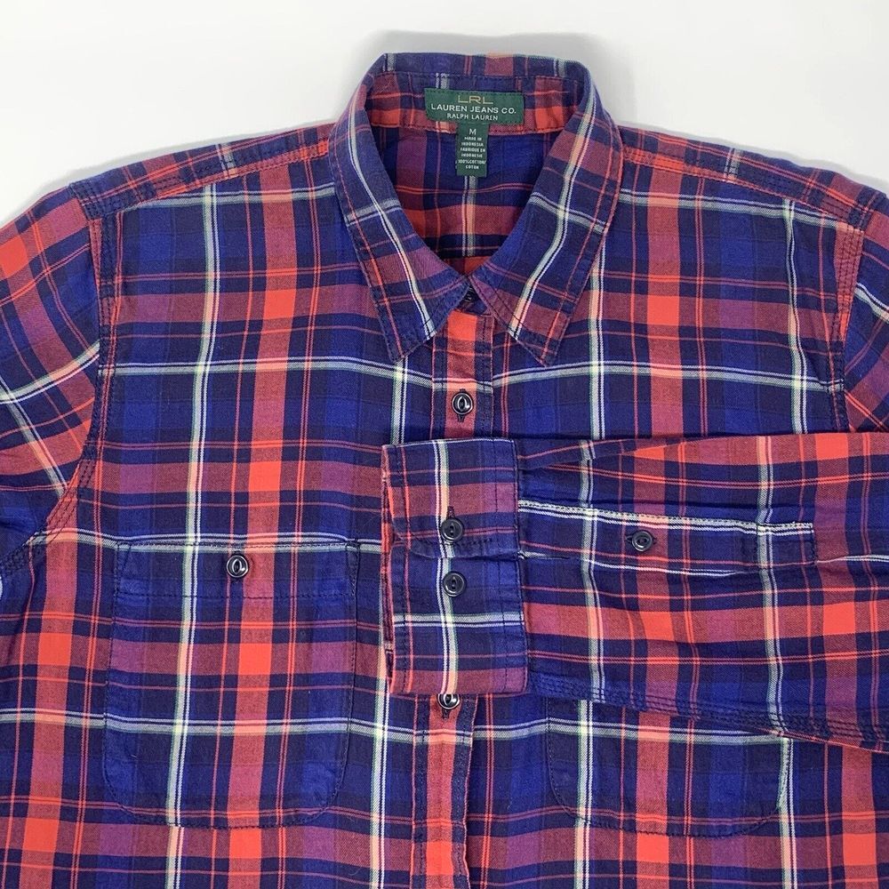 Lauren Jeans Co. Ralph Lauren Red & Blue Plaid Women's Shirt Size Medium